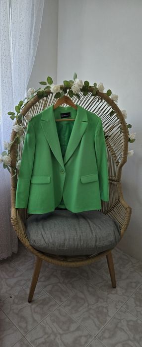 Дамско сако в зелено 3хл 4хл 125-132 см Гръдна