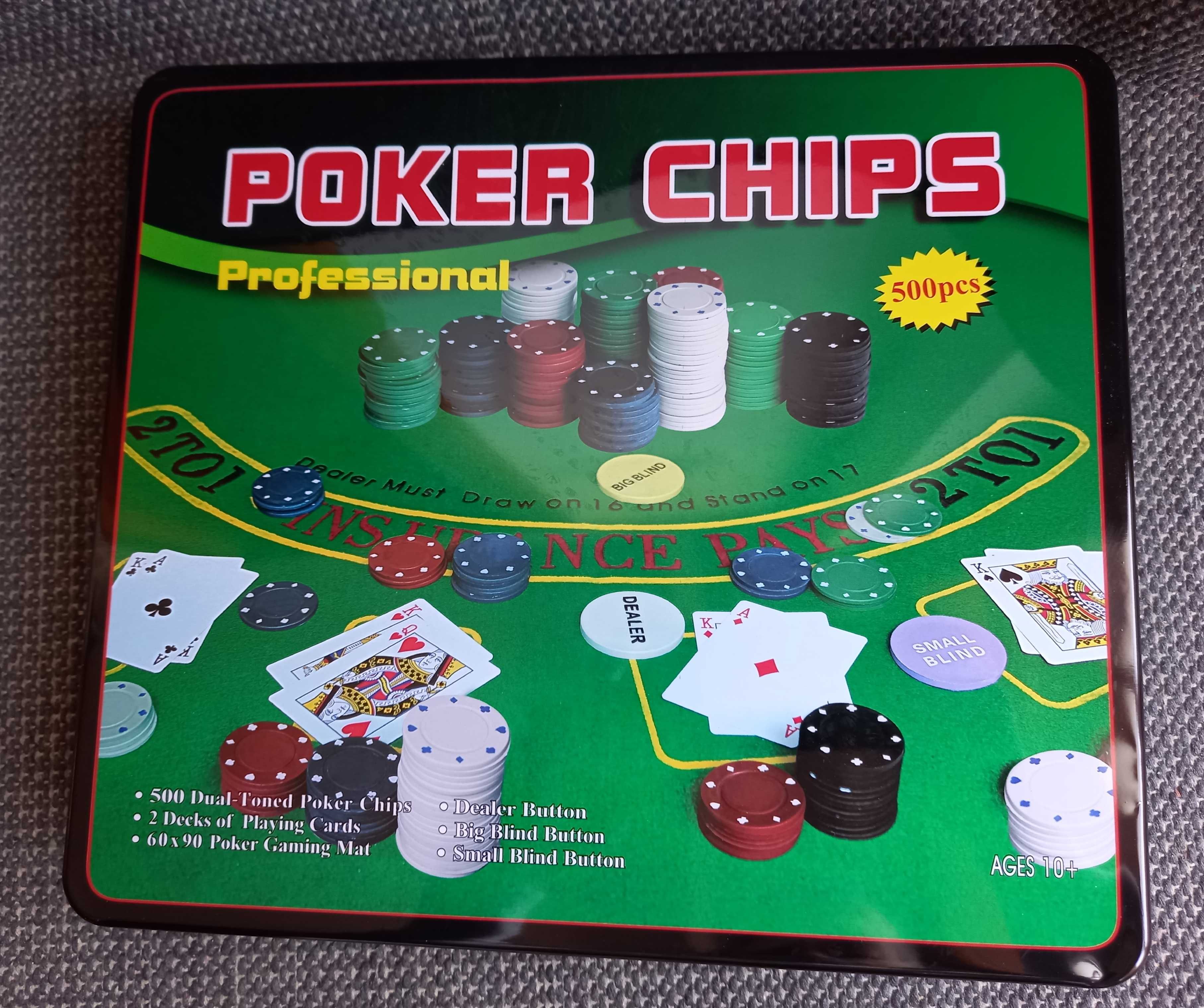 Joc de poker cu 500 de piese,2 pachete de carti.