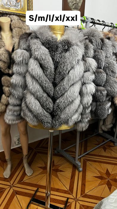Blană naturala din vulpe argintie model 2/1 se face și vestă full blan