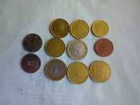 Monezi de 5 lei din anul 1992 si 1993 si monezi euro centi 1999-2002