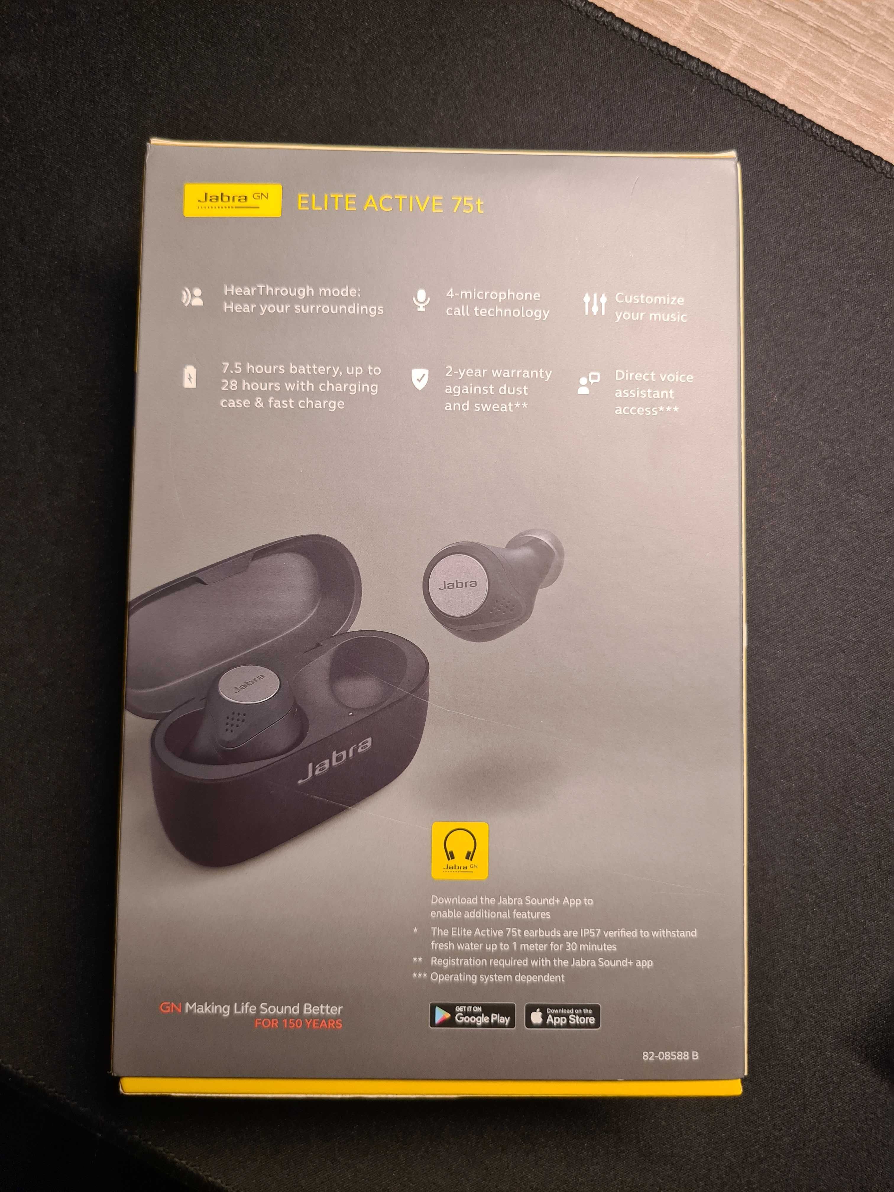 Casti Jabra Elite Active 75t, titanium black