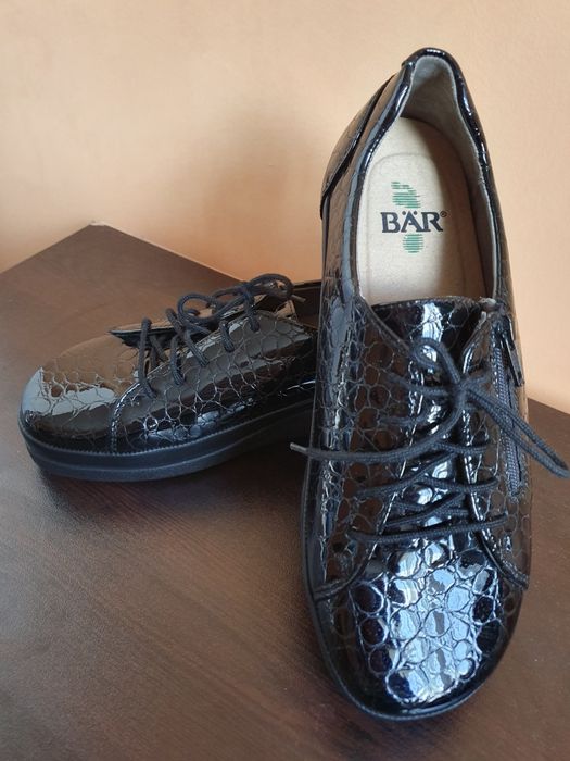 Дамски обувки Bar/Bär, р-р 38, нови, черни, кожени
