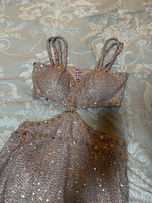 Дълга рокля цвят пепел от рози