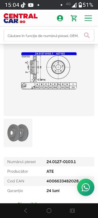 Disc frâna pt Ford focus Mk4