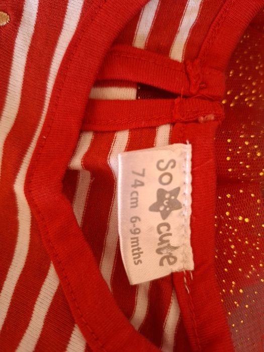 Рокля за бебе за Коледа/Нова година 74 см./ 6-9 м.