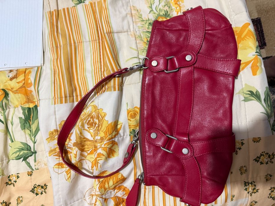 Geantă Musette fost (CristhelenB)din piele naturală roșie