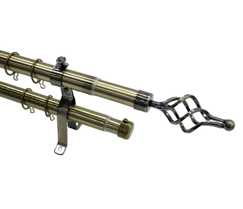 Карниз круглый двухрядный бронзовый 300 см