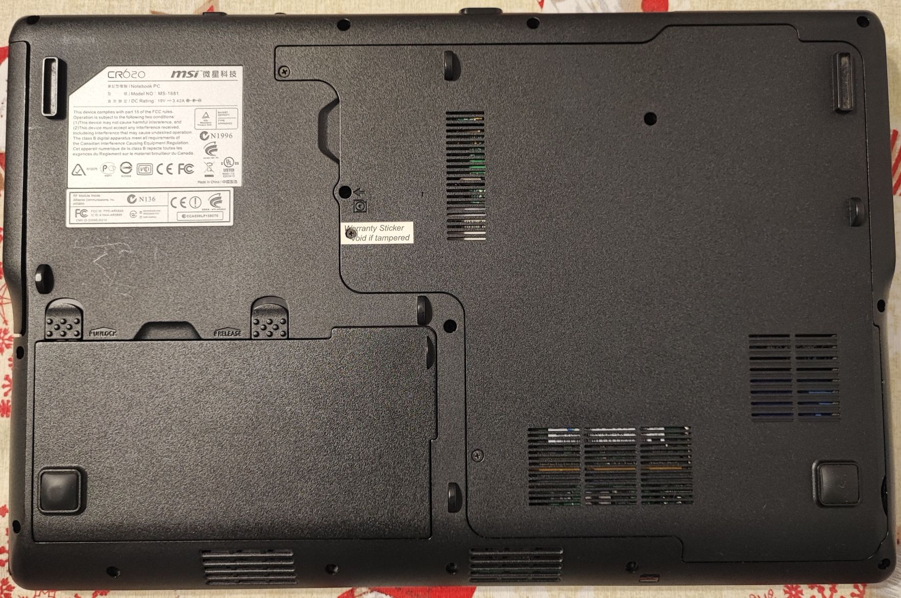 Laptop MSI CR620 i5 8gb ddr
