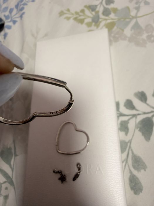 Обеци Пандора с две висулки за закачване