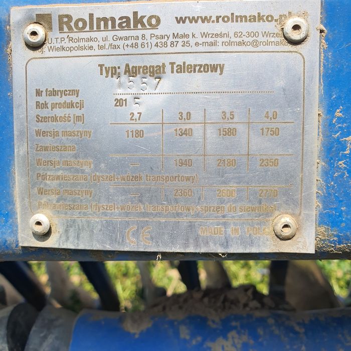 Disc de vânzare Rolmako.