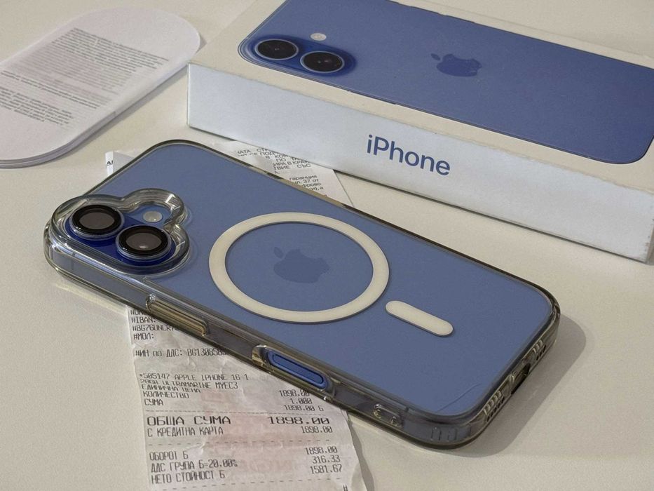 Бартер!Гаранция! iPhone 16 Ultramarine (Син) 94% Батерия.