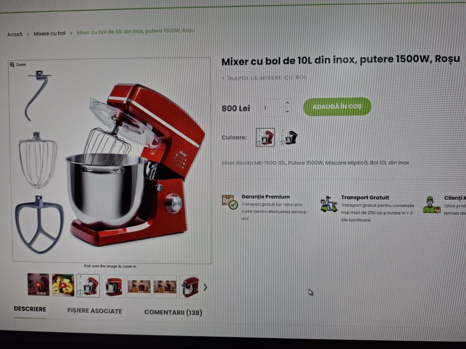 Mixer cu bol 10L+încă doua boluri de 10L