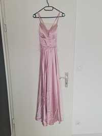 Сатенена дълга рокля Lorreti, розова