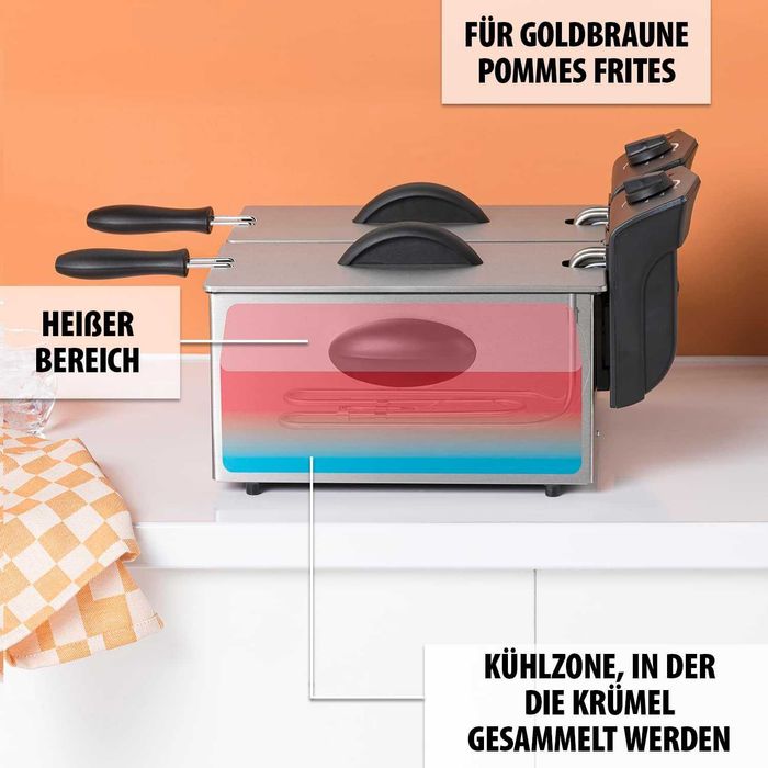 Двоен фритюрник Tristar FR6937, 2 x 1800W, 2 x 3л.