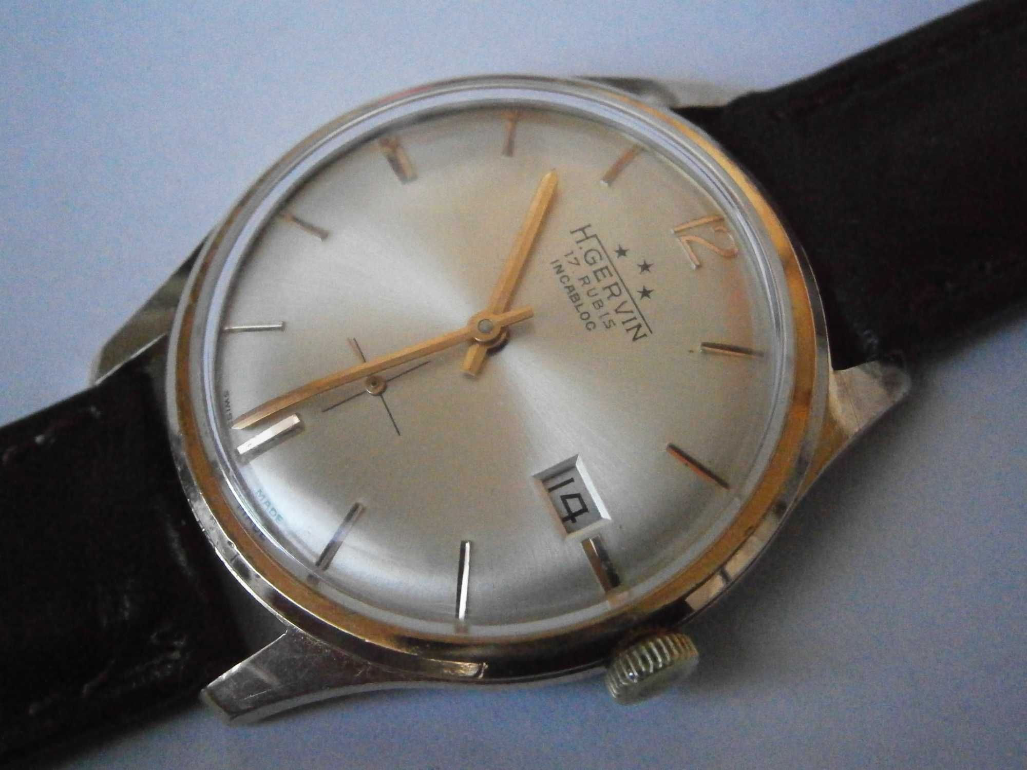 H. GERVIN, hand winding, cal. FHF 81-2 /date/, 17 jewels, swiss made
