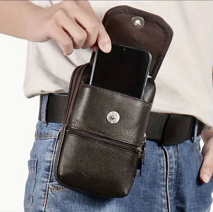 -20%Промоция•Компактни и Стилни дисплей чантички/Черна естествена кожа