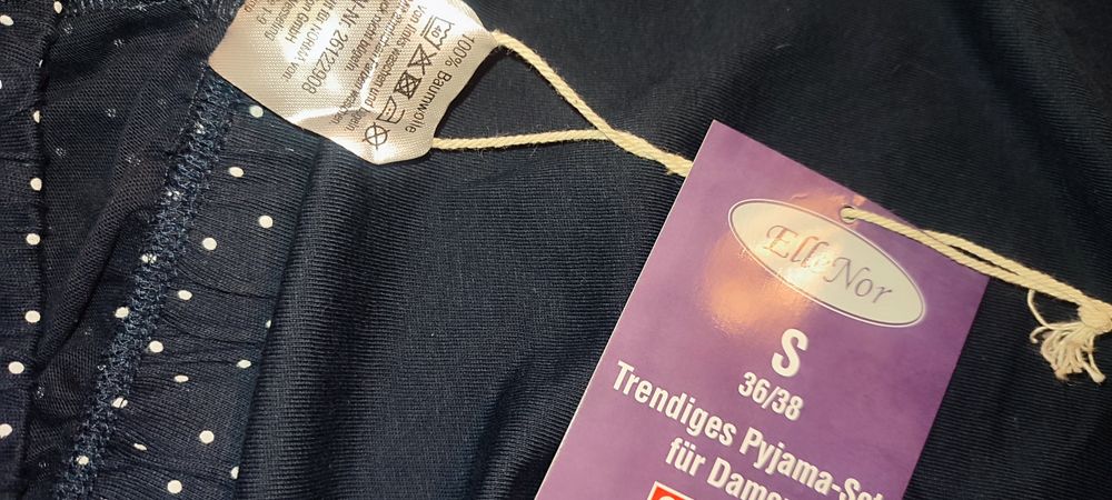 Pijama nouă, cu eticheta, albastru închis, Elle Nor, bumbac 100%
