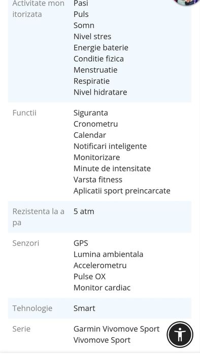 Ceas Garmin vivomove sport