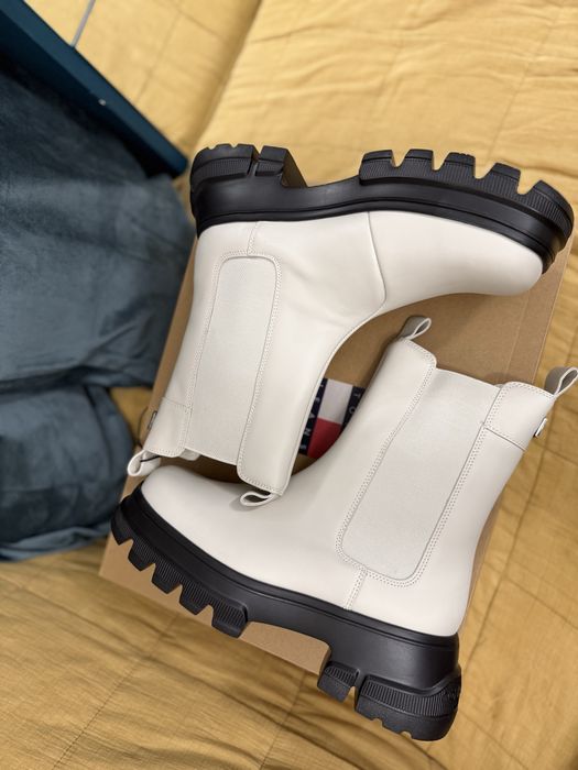 Tommy Jeans Women cizme Chelsea cu platforma culoare crem marimea 40