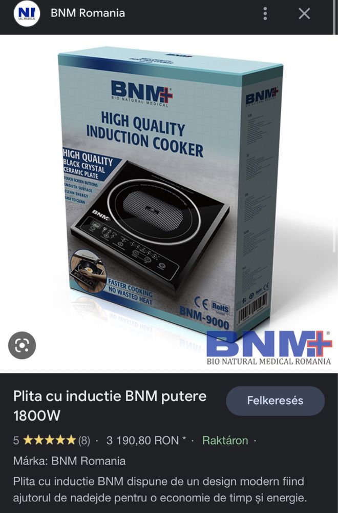 Plita de gatit cu inductie BNM+ BNM-9000, NOUA, originala, 1800W