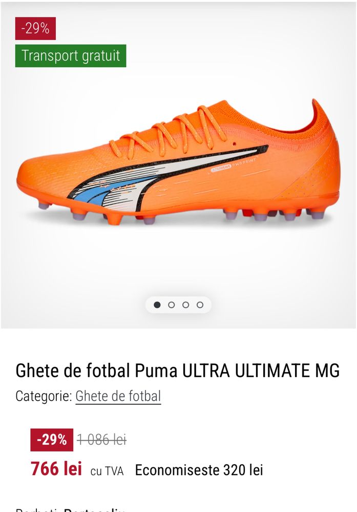 Ghete fotbal profesionale Puma Ultra Ultimate AG/FG 42