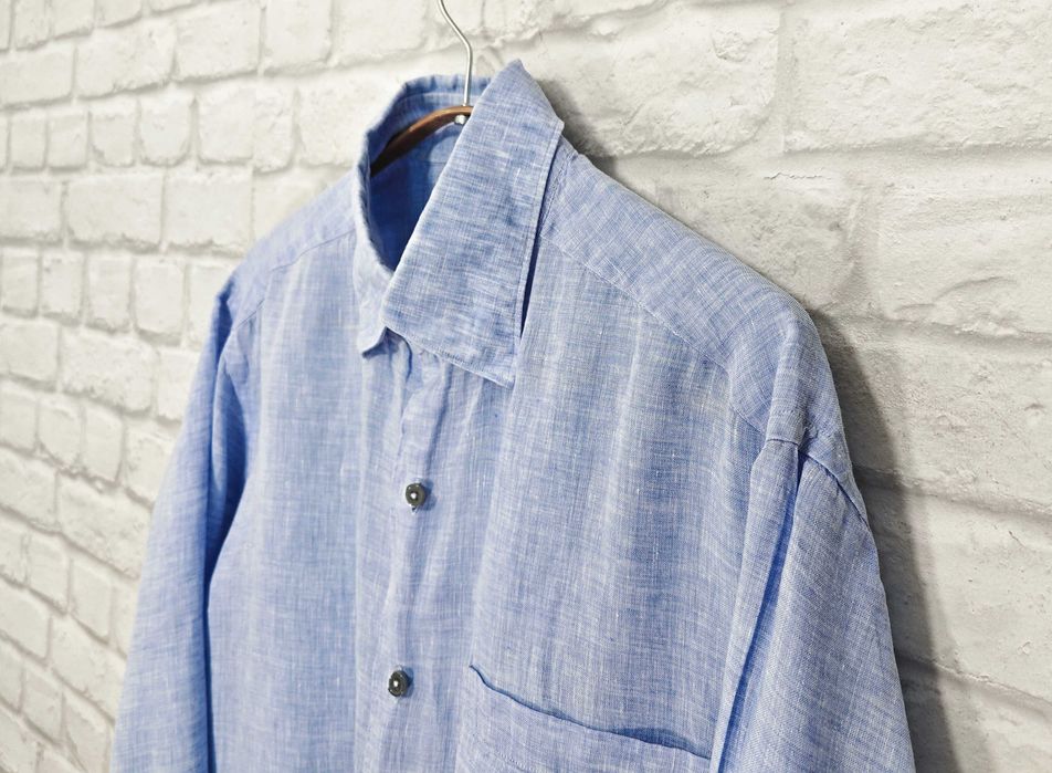 Ermenegildo Zegna 100% Ленена мъжка риза размер М