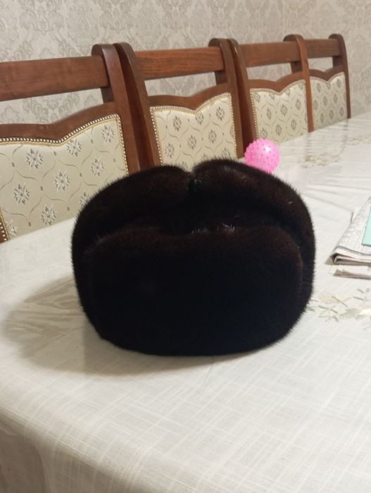 Шапка норковая ушанка б/у