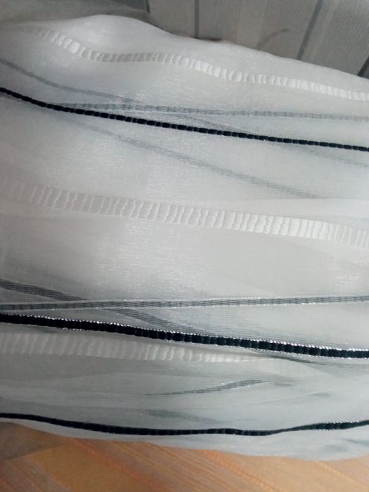 Тюль с полосками, основа органза