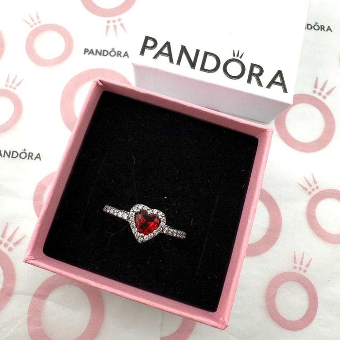 Inel Pandora Inimă Roșie - Argint 925, in cutie
