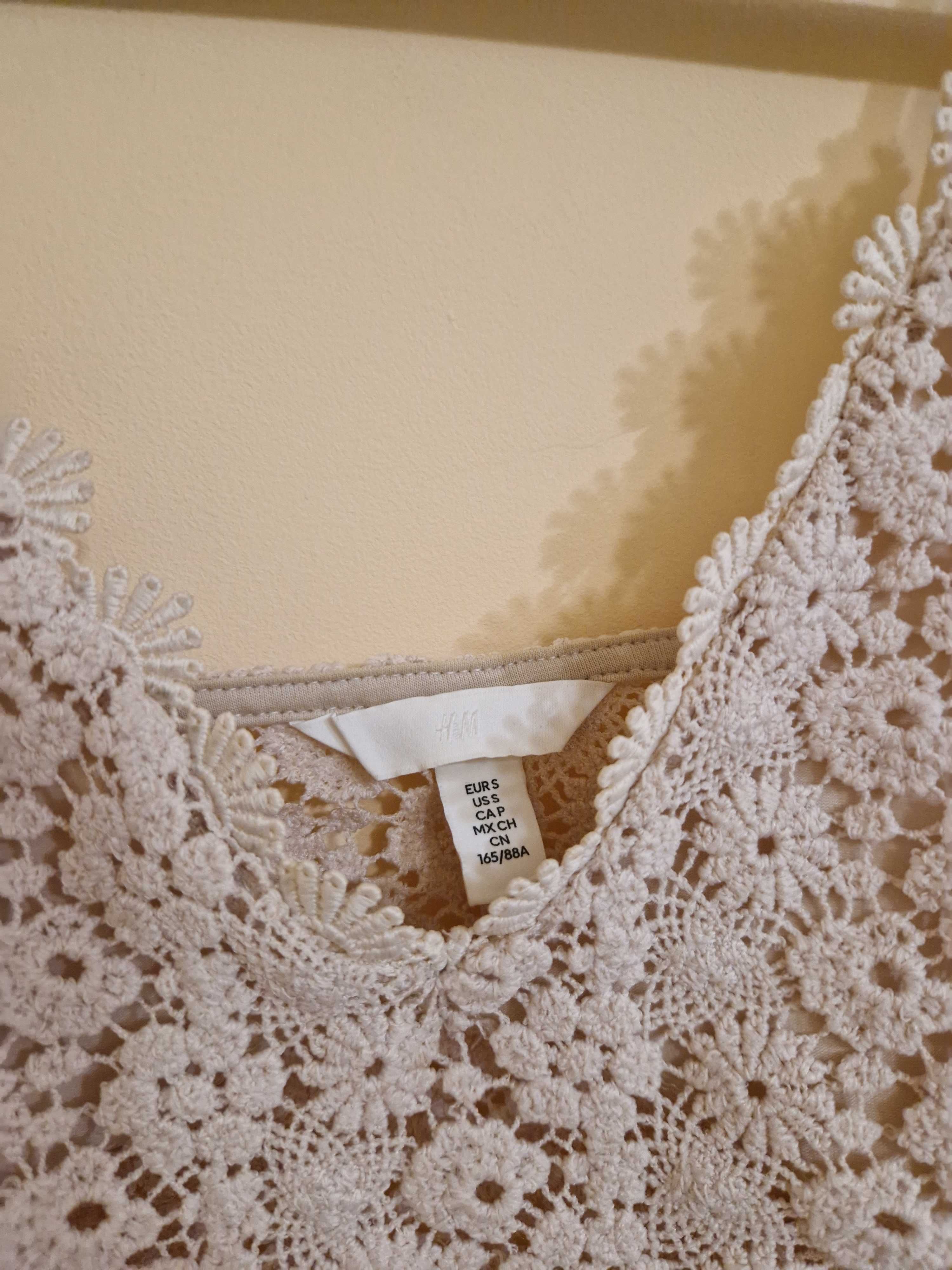 Top H&m dantela bej marimea 36