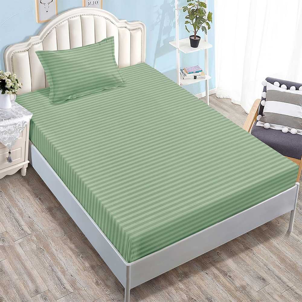 Долен чаршаф с ластик и калъфка (матрак от 80x200 до 90x200), 2 части