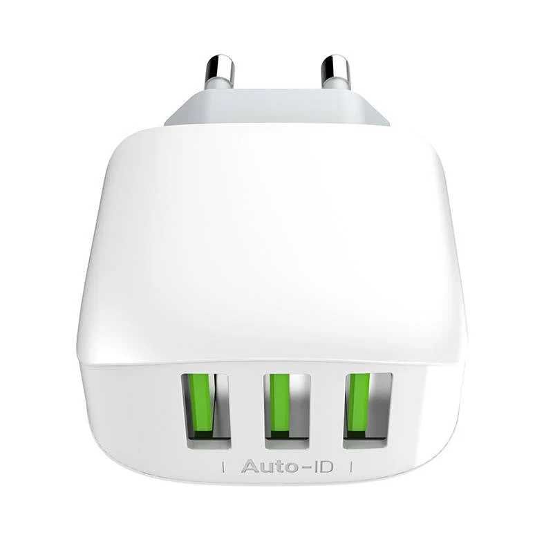 Зарядно устройство LDNIO A3312, 3x USB, 17W, Бял