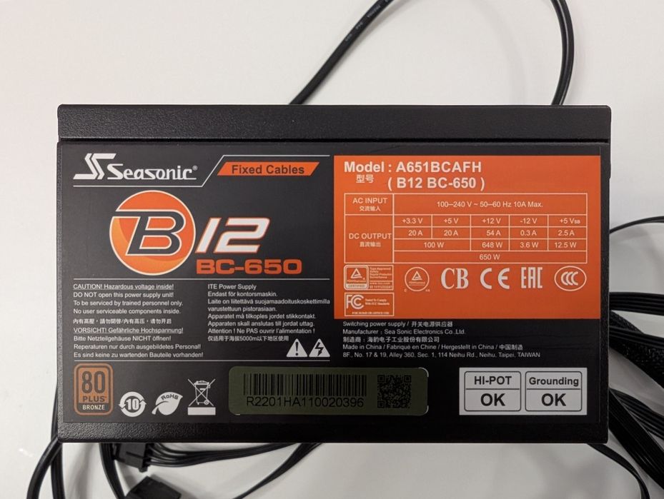 Sursa Seasonic 650W, B12 BC-650, 80+ Bronze.