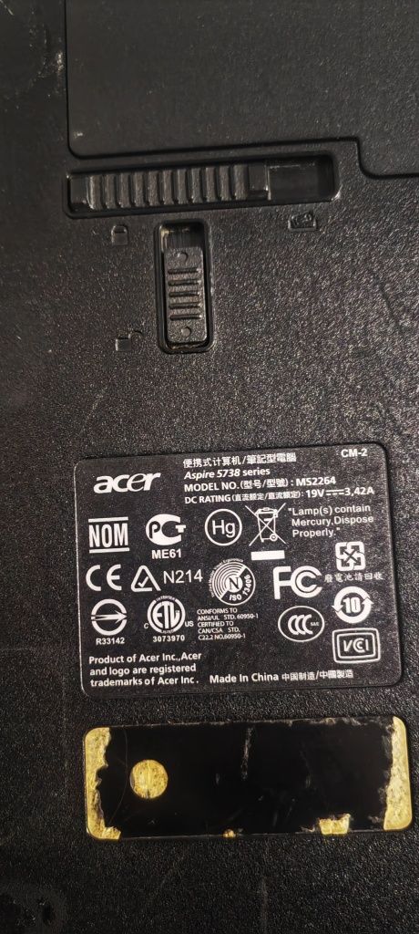 Laptop Acer, baterie defecta