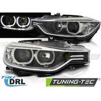 Faruri BMW F30/F31 ANGEL EYES LED BLACK- Noi cu factura -12 rate-