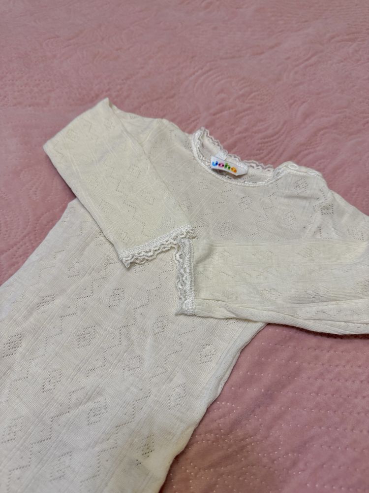 Body Eyelet din lână merinos si mătase, marime 80