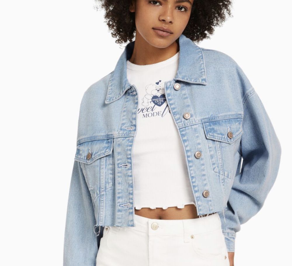 Denim jacket cropped  BERSHKA