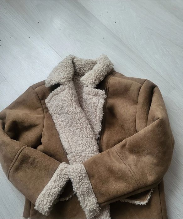 Дамско зимно велурено яке с каракул