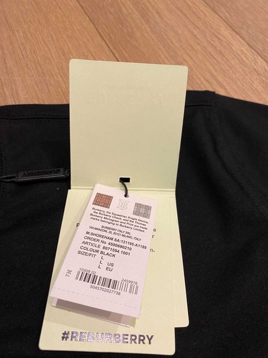 BURBERRY Oak Leaf, ОРИГИНАЛНА черна тениска,oversized, размер:XS,S и M