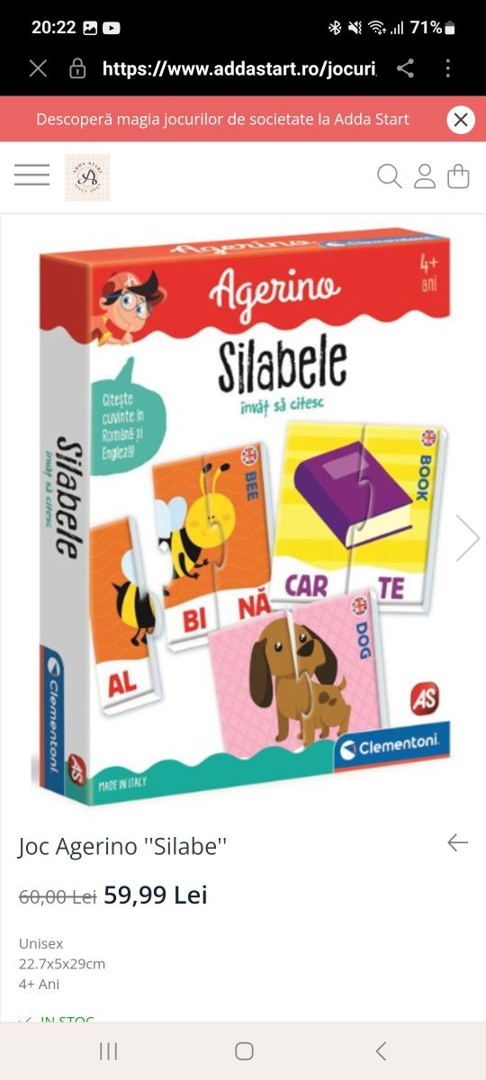 Joc Agerino ,,Silabele"