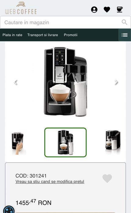 Espressor Tchibo Cafissimo Latte Nero HD8603