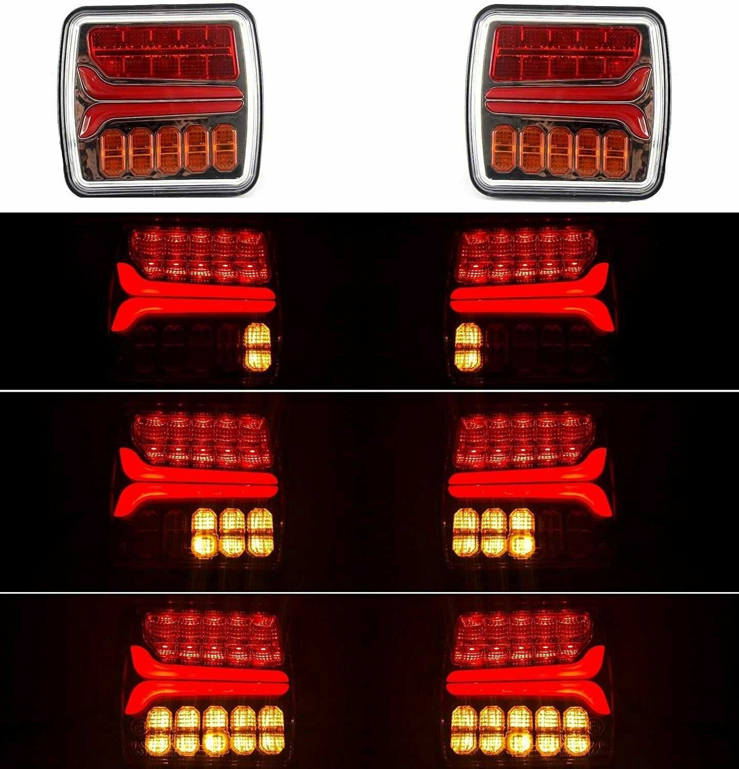 1 бр. ЛЕД LED НЕОН , малък стоп за ремарке с динамичен мигач , хром