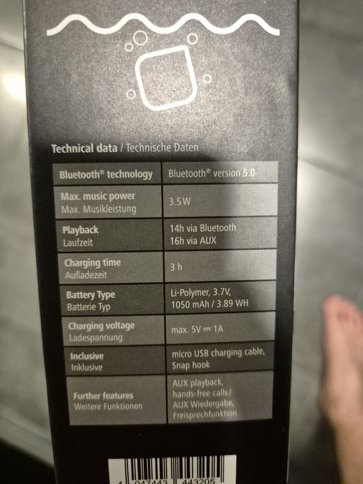 Boxa portabila bluetooth Hama cu carabina inclusa (NOUA)