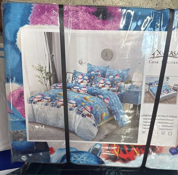 Lenjerie de Pat Bumbac Finet – 6 Piese