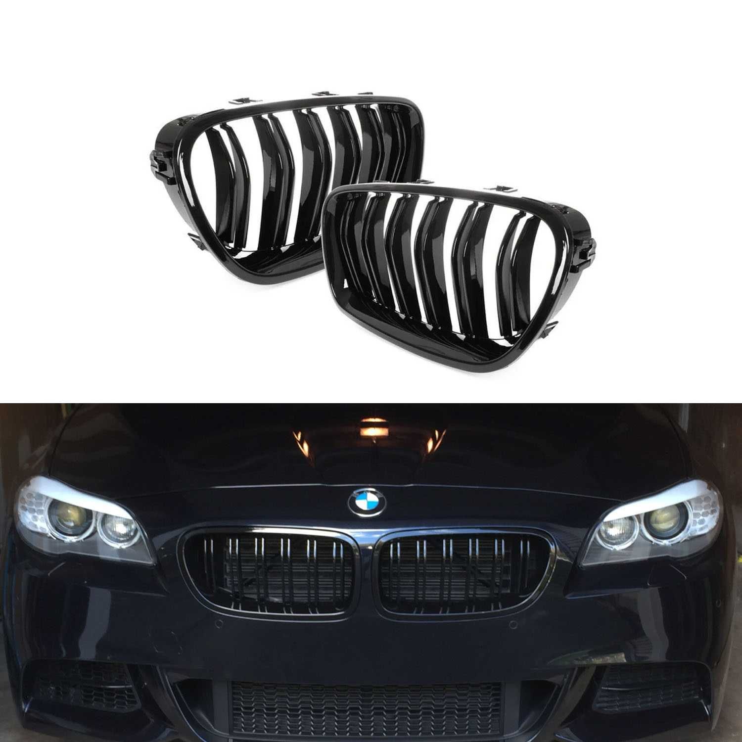 Set 2 grile negre M BMW Seria 5 F10 F11 2009-2017 negru lucios