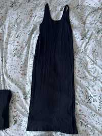Рипсена черна рокля за бременни H&M mama