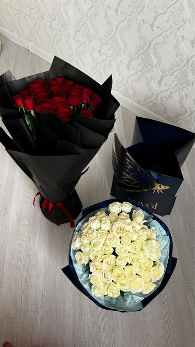 Кеше түнде алынган revel 51шт  Метровый роза кызыл роза 25шт бутон улк