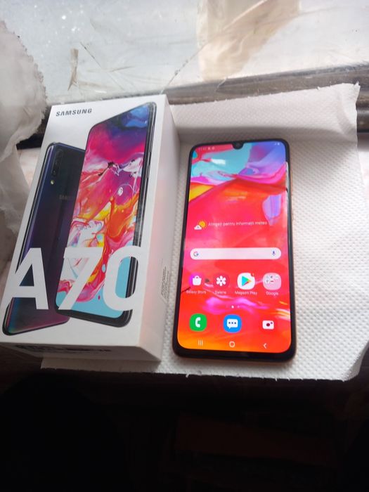 Telefon Samsung Galaxy A70 - 128GB , 6GB RAM , Dualsim , 4G Portocaliu