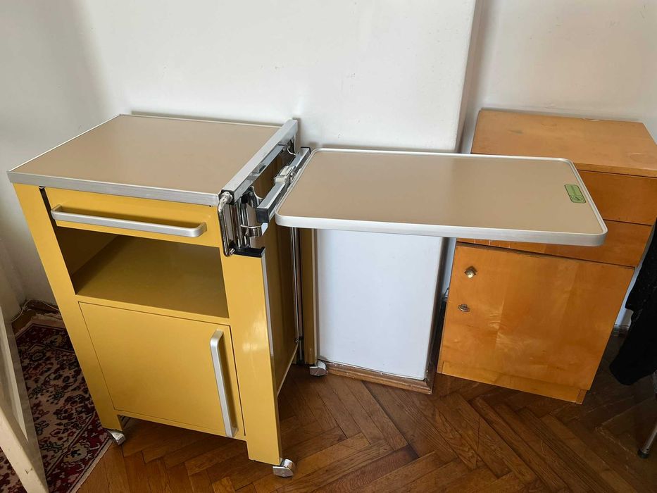 Noptiera pat spital cu măsuță pliabila și rabatabila