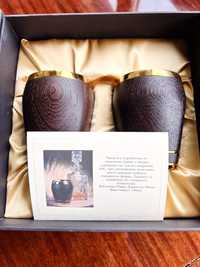 Луксозни чаши за уиски от дъб и злато -марка Бографов
